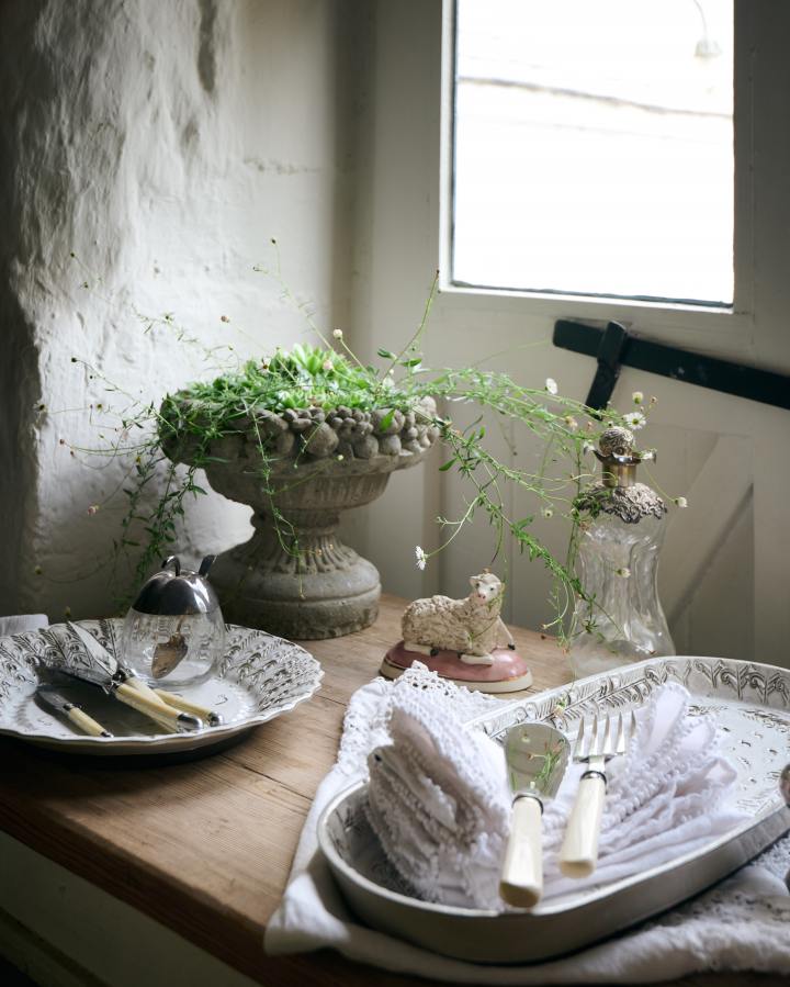 Antique White Oval Platter