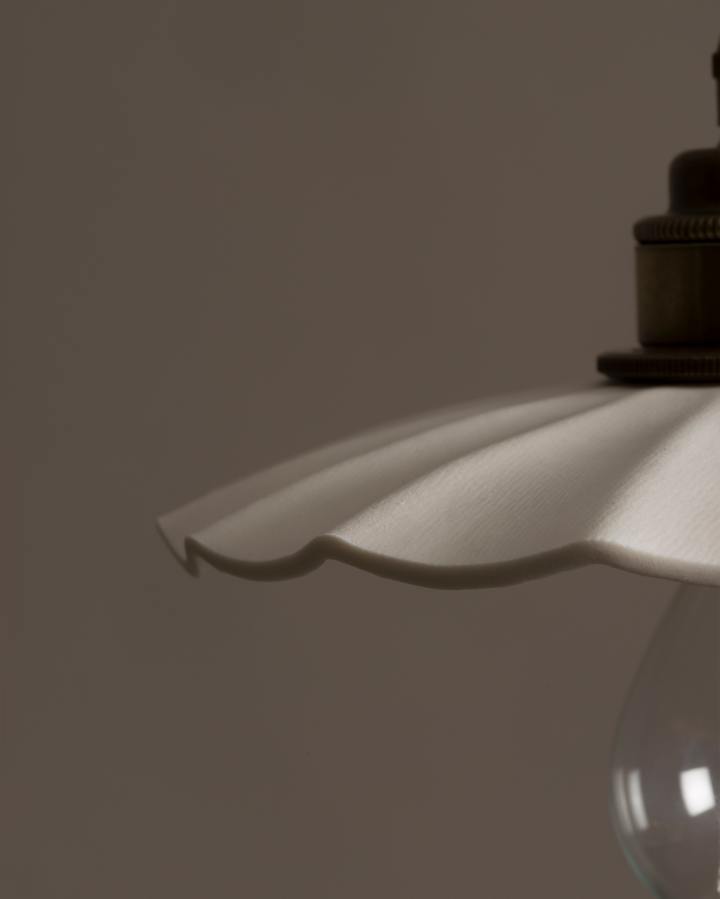 Small Wide Pleat Porcelain Light