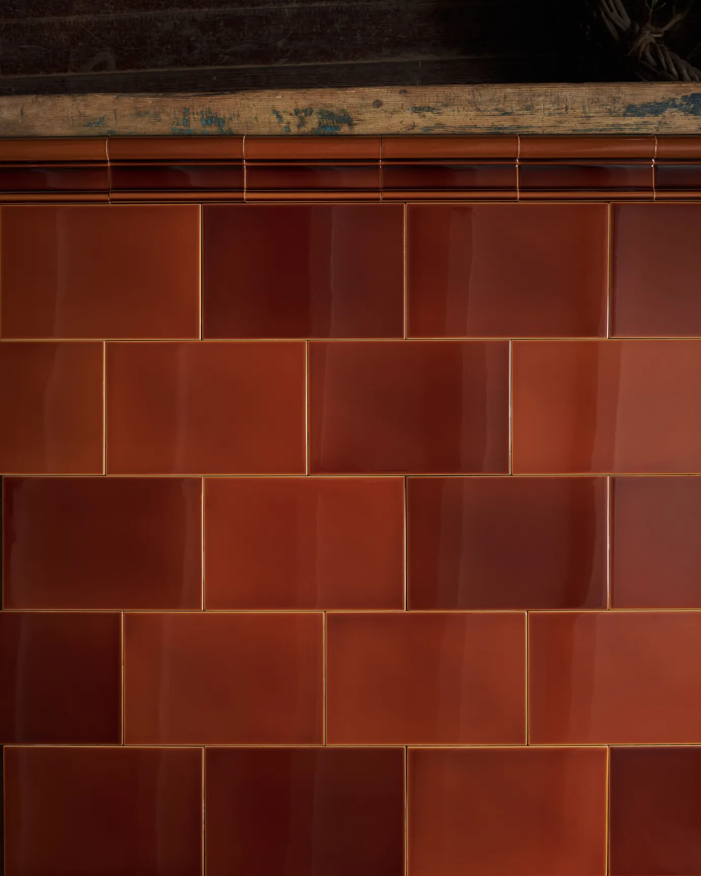 The Kentish brown tiles in various shades.