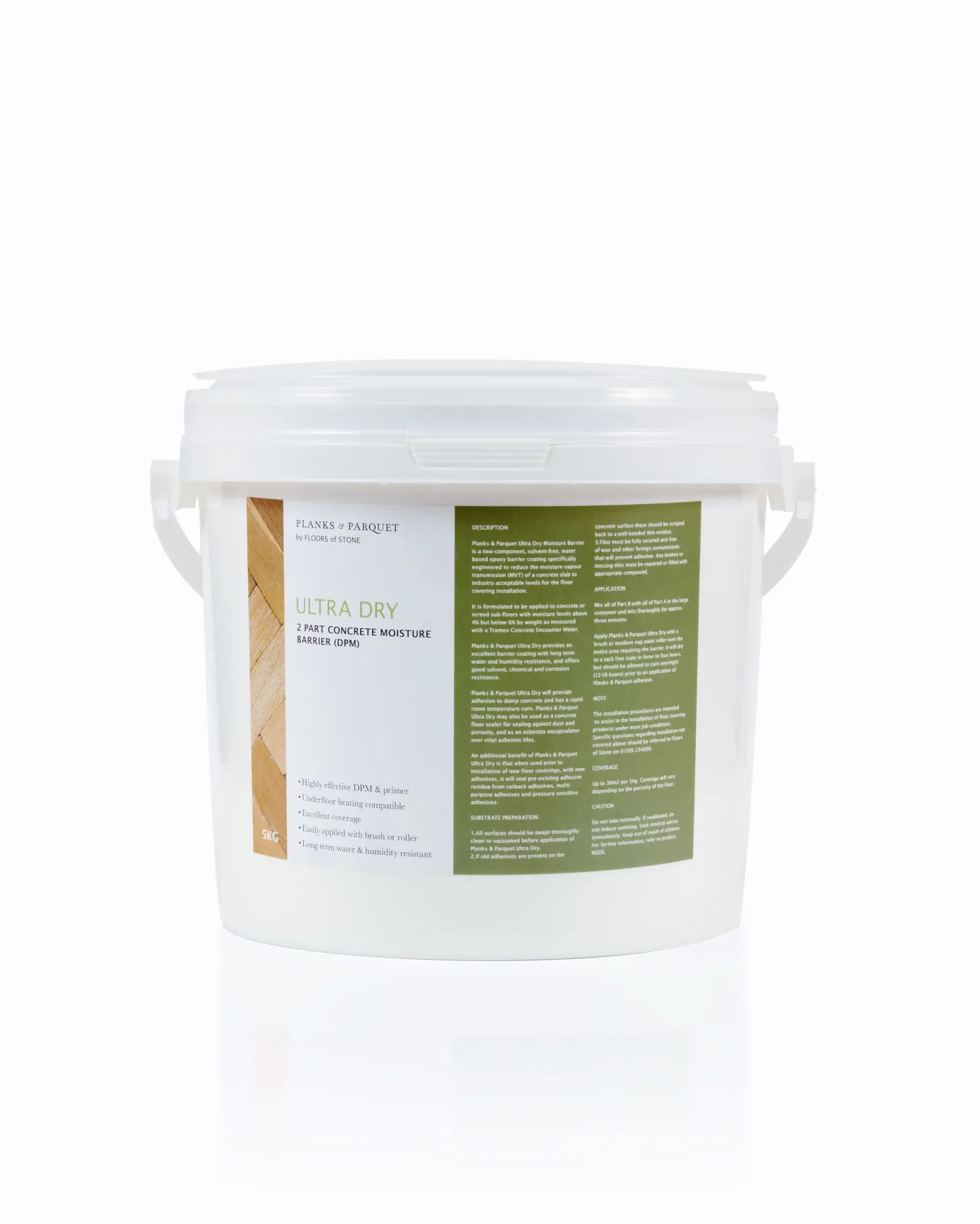 A cut-out image of a tub of Wood Floor Concrete Moisture Barrier by Floors of Stone.