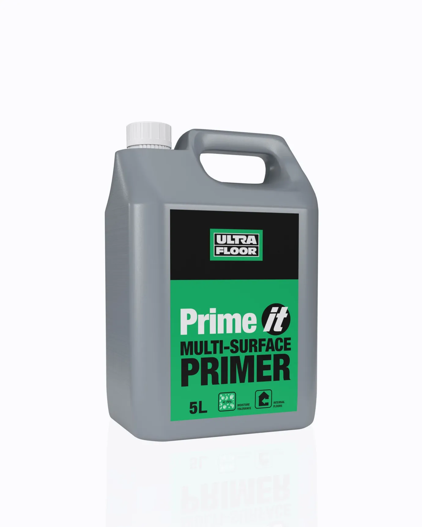 A cut-out image of a large 5L bottle of multi-surface floor primer.